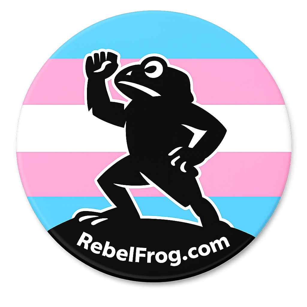 Rebel Frog “Stay Froggy Stay Free” Trans Pride Vinyl Sticker (3”)
