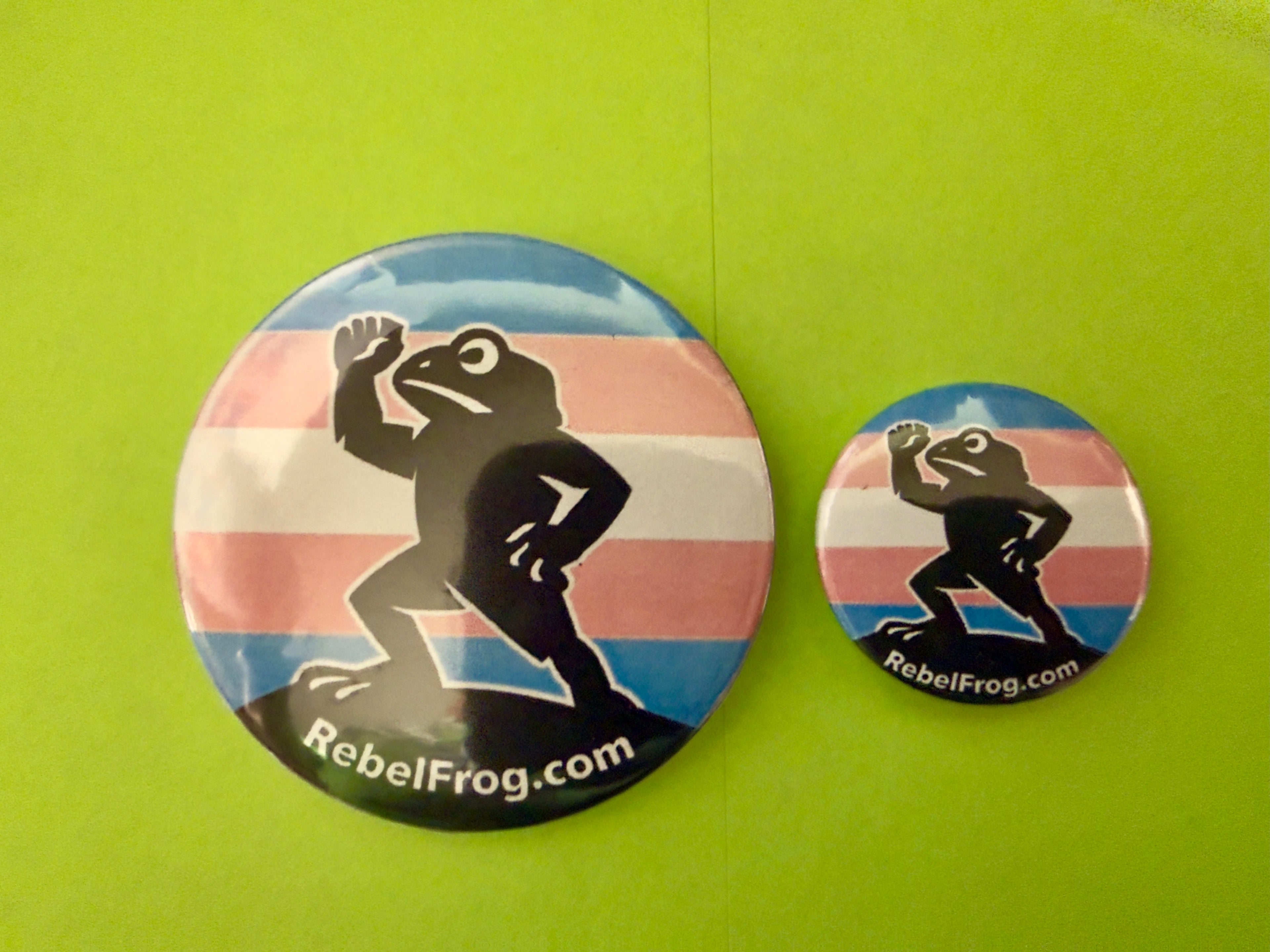 Rebel Frog Trans Pride Buttons