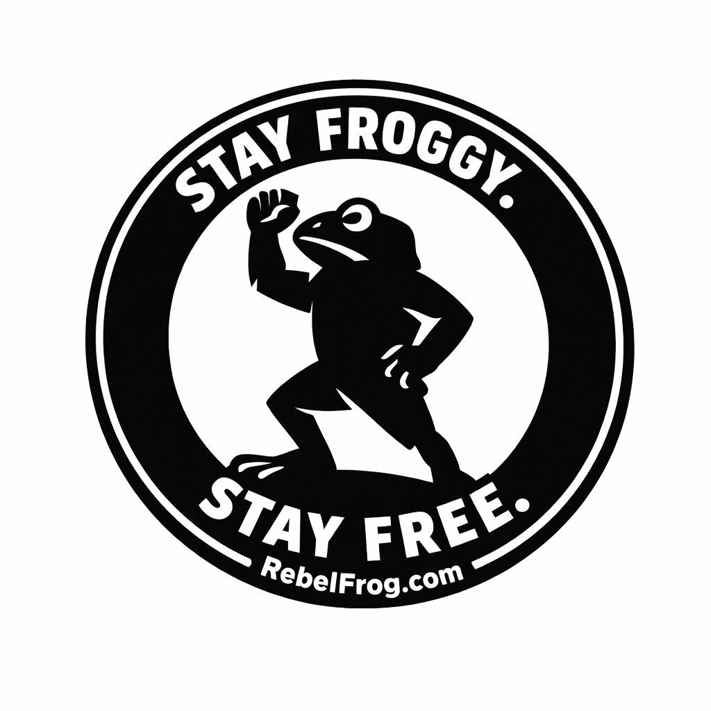 Rebel Frog Stay Froggy. Stay Free. Button